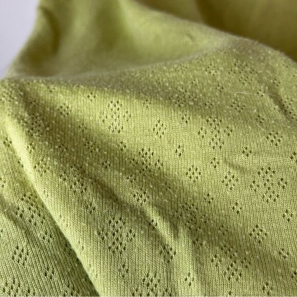 Y2K VTG Abercrombie & Fitch Lime Green Rose Pink Lace Ribbed Cami Top Sz L Fairy - Picture 8 of 10